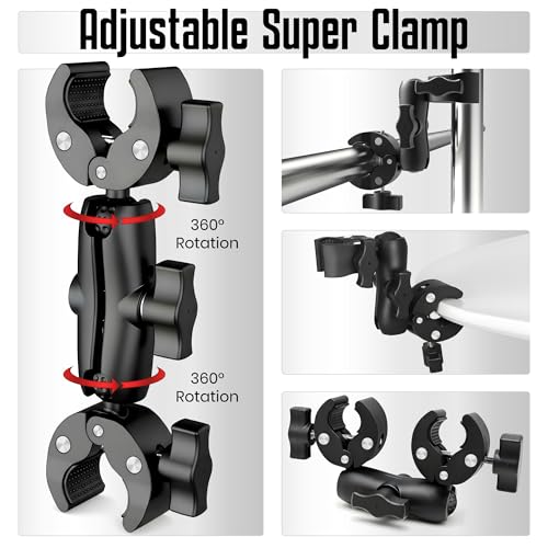 ALLVORIA Premium 3in1Umbrella Clamp for Chairs Strollers Boats & Kayaks Adjustable Mounting Bracket for Umbrella Camera & Phone Durable Anti Slip Trolling Motor Stabilizer for Outdoor Hands Free Use - Image 5