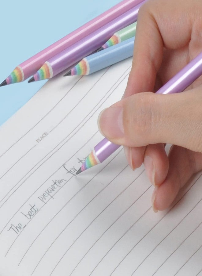 ECOTREE Pre-Sharpened Pencils #2 Cute Number 2 Pencils with Erasers for Kids Eco Rainbow Paper Pencil for School, Writing, 12 Count - Image 5