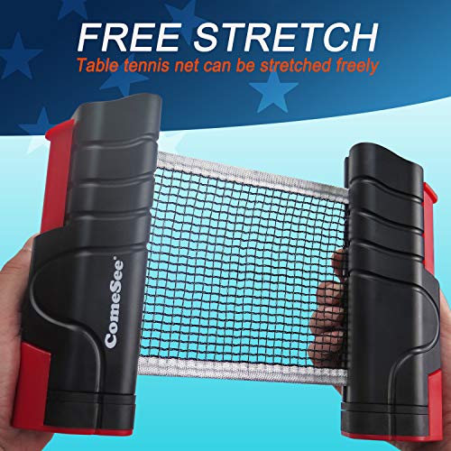 Comesee Retractable Ping Pong Net for Any Table, Table Tennis Nets and Posts Equipment for Replacement (Black) - Image 2