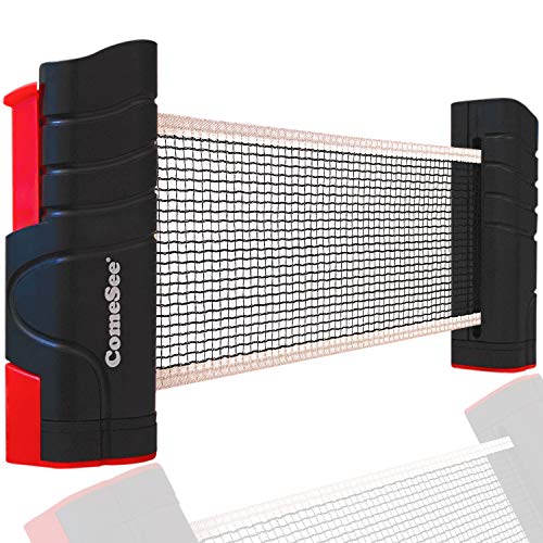 Comesee Retractable Ping Pong Net for Any Table, Table Tennis Nets and Posts Equipment for Replacement (Black) - Image 1