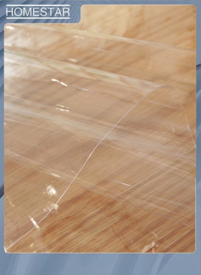 HOMESTAR Clear Plastic Tablecloth Protector, 100% Waterproof Oilproof Stain Resistant Wipeable Rectangle Transparant Table Cover, Clear Table Cloth for Indoor Outdoor Dining Table 140*180cm - Image 2