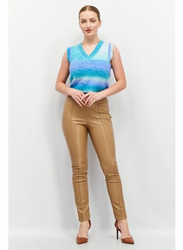 Don't Call Me Jennyfer Women V Neck Sleeveless Tie Dye Knitted Top, Blue  - Image 4
