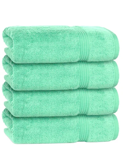 Bliss Casa Bliss Casa 4-Piece Bath Towels, 100% Combed Cotton 550 GSM Superior Quality, Quick Dry Highly Absorbent Thick Soft Hotel Towles for Bath And Spa Bathroom Towel Set 70x140cm