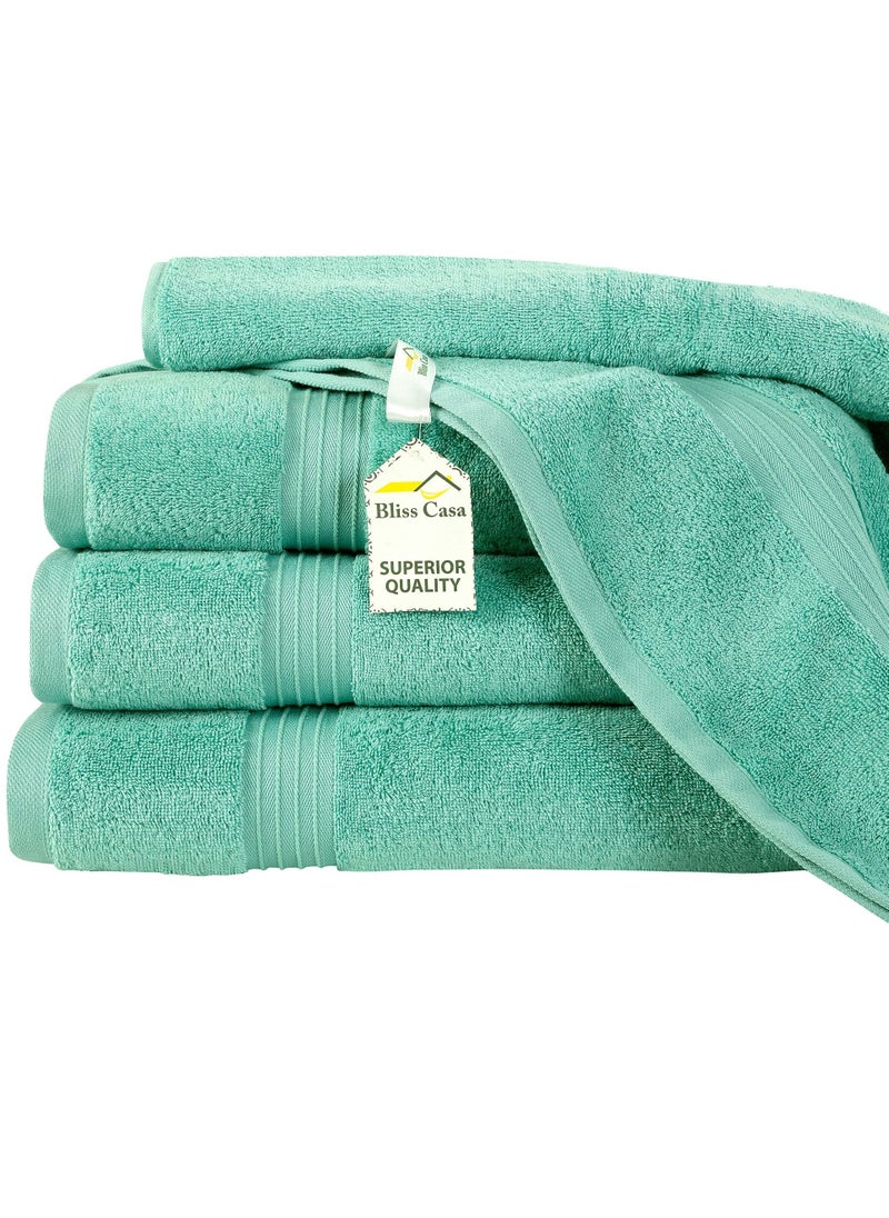 Bliss Casa Bliss Casa 4-Piece Bath Towels, 100% Combed Cotton 550 GSM Superior Quality, Quick Dry Highly Absorbent Thick Soft Hotel Towles for Bath And Spa Bathroom Towel Set 70x140cm  - Image 3