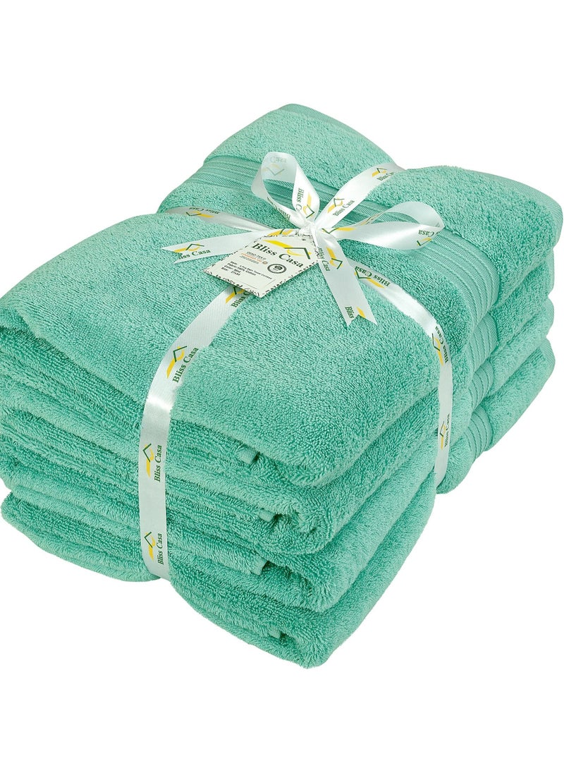 Bliss Casa Bliss Casa 4-Piece Bath Towels, 100% Combed Cotton 550 GSM Superior Quality, Quick Dry Highly Absorbent Thick Soft Hotel Towles for Bath And Spa Bathroom Towel Set 70x140cm  - Image 5