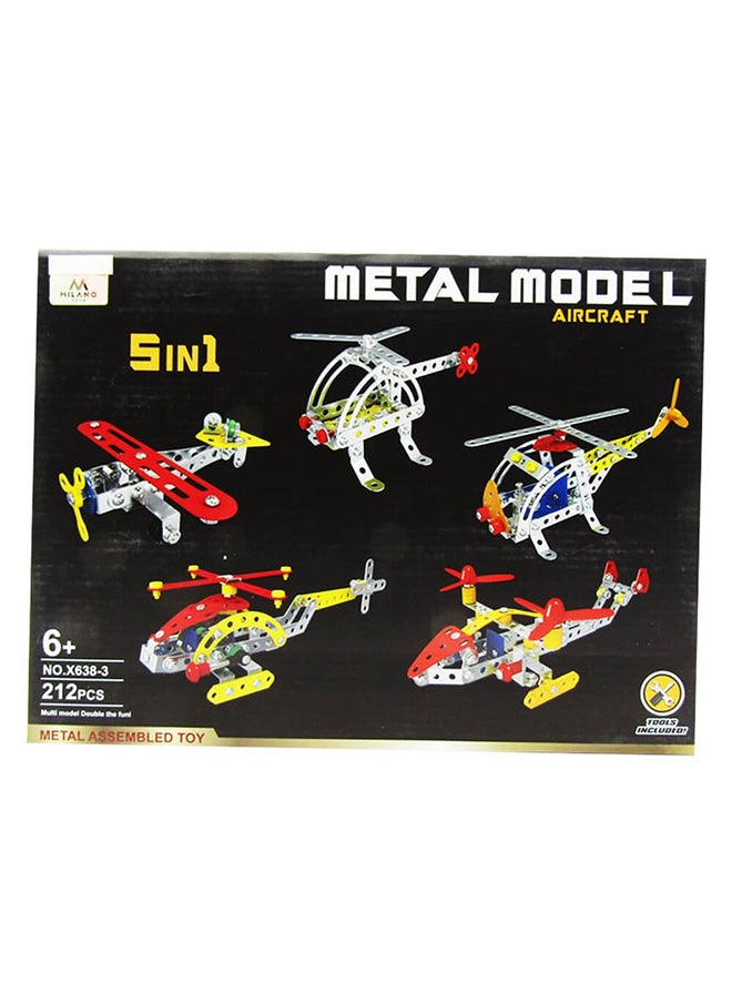 CubicFun Metal Model Aircraft 5 in 1 Metal Assembly 212 Pieces - X638-3 