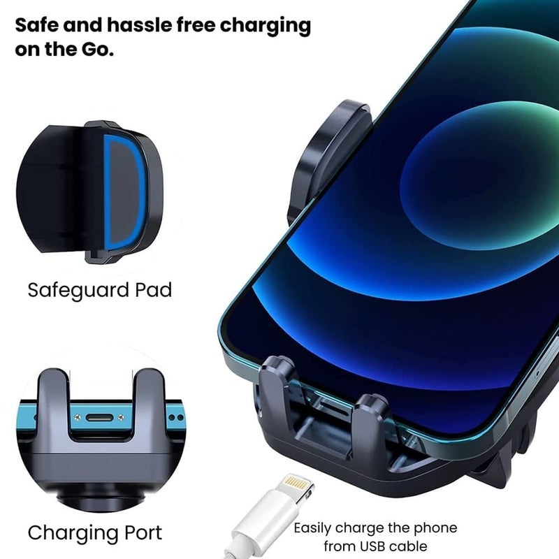 keeshar MountPro K6 Universal Car Dashboard Mobile Holder | Adjustable Windshield Mount with Strong Suction Cup | One-Touch Lock Mechanism | 360° Rotation | Compatible with All Smartphones – Black - Image 4