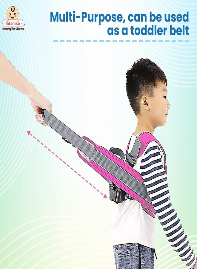 Infantso 2 wheeler Safety Belt with Adjustable Baby Carrier For Kids, Baby, Toddlers for Bike & Scooty - Safety Harness Seat Belt (Pink) - Image 3