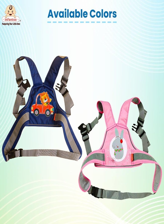 Infantso 2 wheeler Safety Belt with Adjustable Baby Carrier For Kids, Baby, Toddlers for Bike & Scooty - Safety Harness Seat Belt (Pink) - Image 4