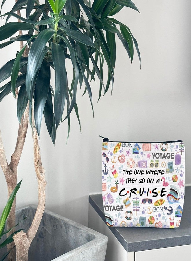 WCGXKO Cruise Trip Gift The One Where They Go On A Cruise Zipper Pouch Makeup Bag (B-Go On Cruise) - Image 3
