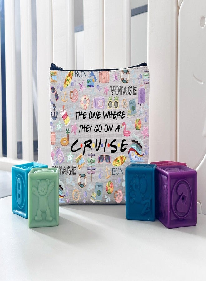 WCGXKO Cruise Trip Gift The One Where They Go On A Cruise Zipper Pouch Makeup Bag (B-Go On Cruise) - Image 5