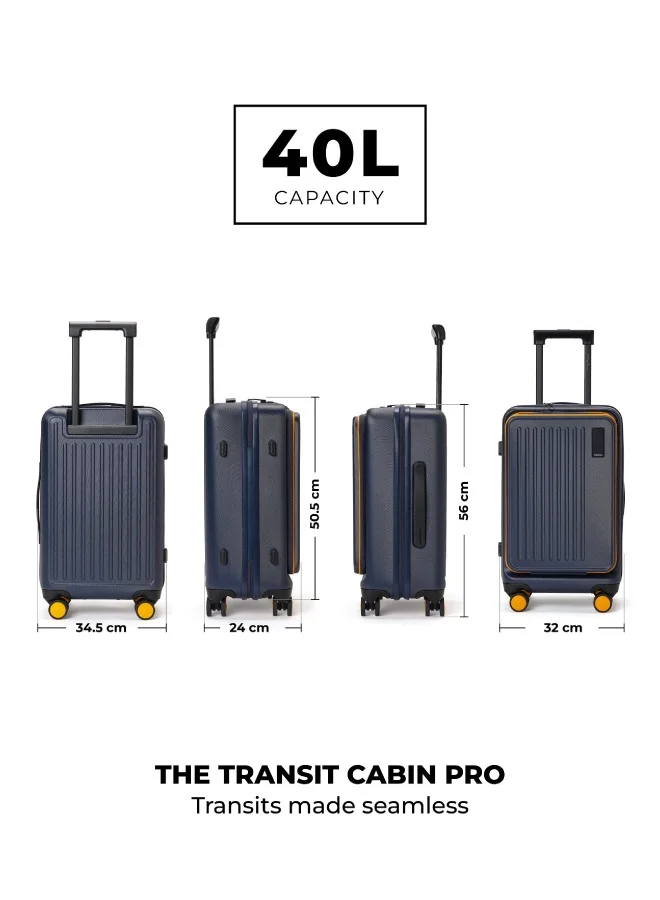 موكوبارا للتجارة ذ.م.م The Transit Cabin Pro Luggage Small Cabin Size Poly-Carbonate Hard Sided 8 Hinomoto Wheels Suitcase for Travelling (We Meet Again Sunray 2.0)