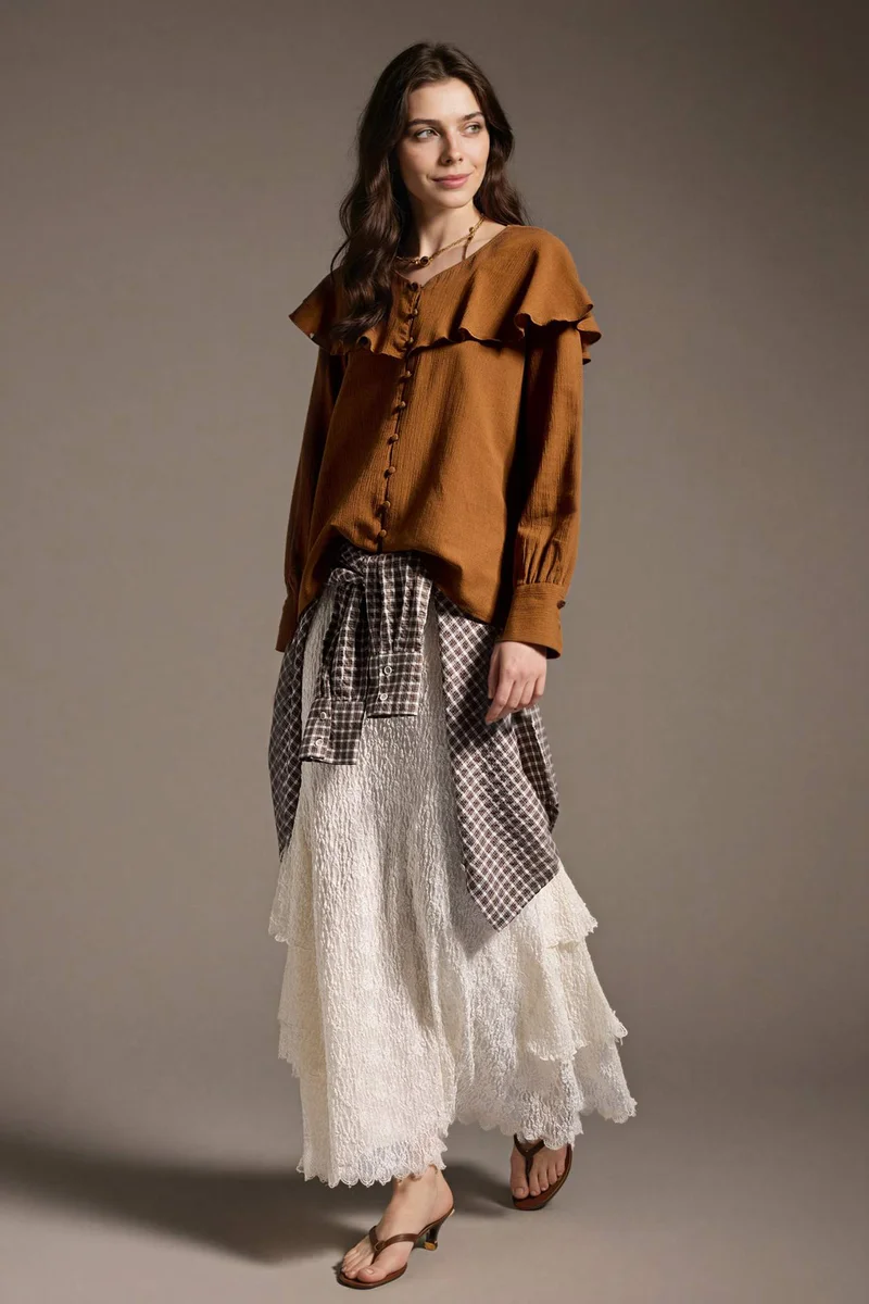 DeFacto A Cut Lace Knitted Skirt