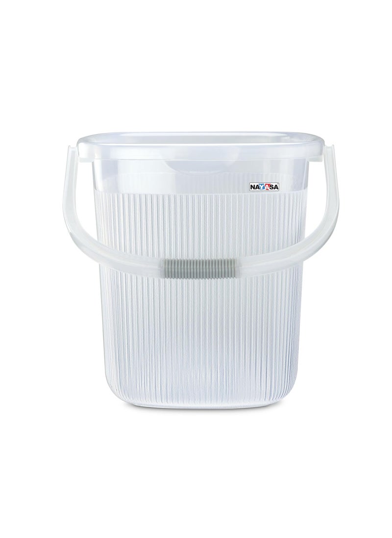NAYASA Nayasa Plastic Rimmy 3 Pcs Bathroom Set | 25 L Bucket + 1.5 L Mug + Stool | Bathroom Set | Bath Set for Bathroom | Transparent  - Image 1