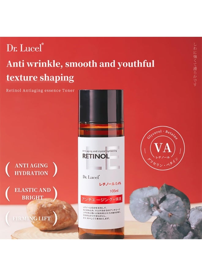 Dr. Lucel 0.4% Retinol Anti-Aging Essence Toner 105ml / Hydrates, Tightens Pores, Reduces Signs of Aging, and Promotes Smoother, Firmer skin - Image 2