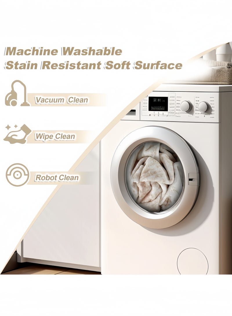 جيجيرو سجادة منطقة قابلة للغسل، سجادة كبيرة تجريدية حديثة لغرفة المعيشة، خلفية مضادة للانزلاق، مقاومة للبقع، سجادة ناعمة داخلية لغرفة النوم والمطبخ وغرفة الطعام والطاولة والمكتب المنزلي - Image 5