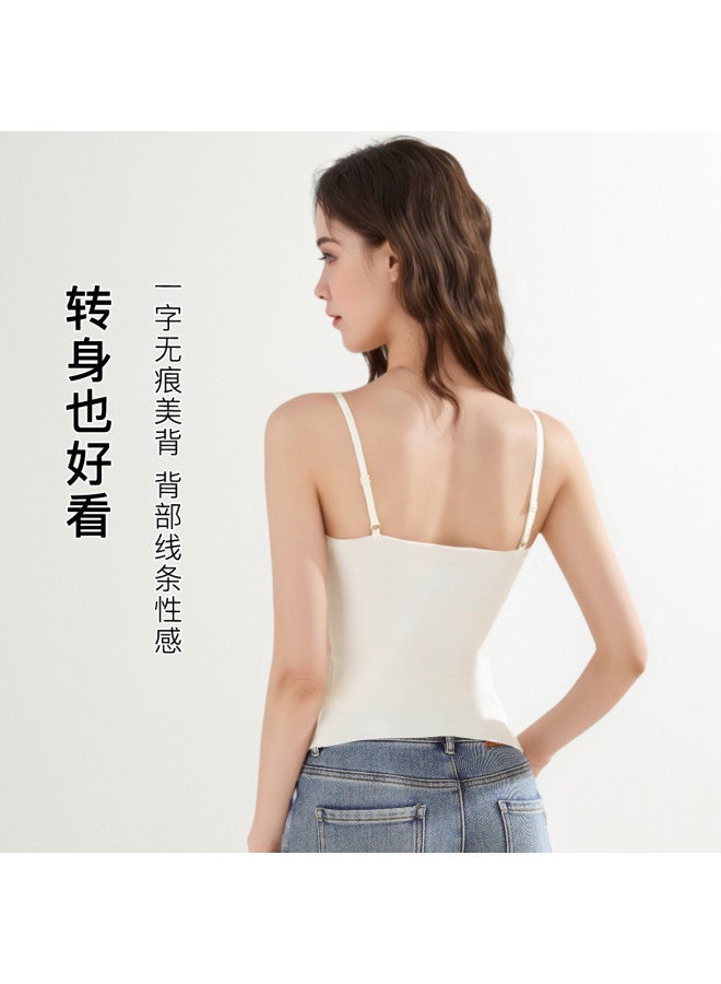 Moonbadi Thin, Breathable Bralette With Built-In Padded Inserts, Strappy Camisole For Women, No Gap Design - Image 5