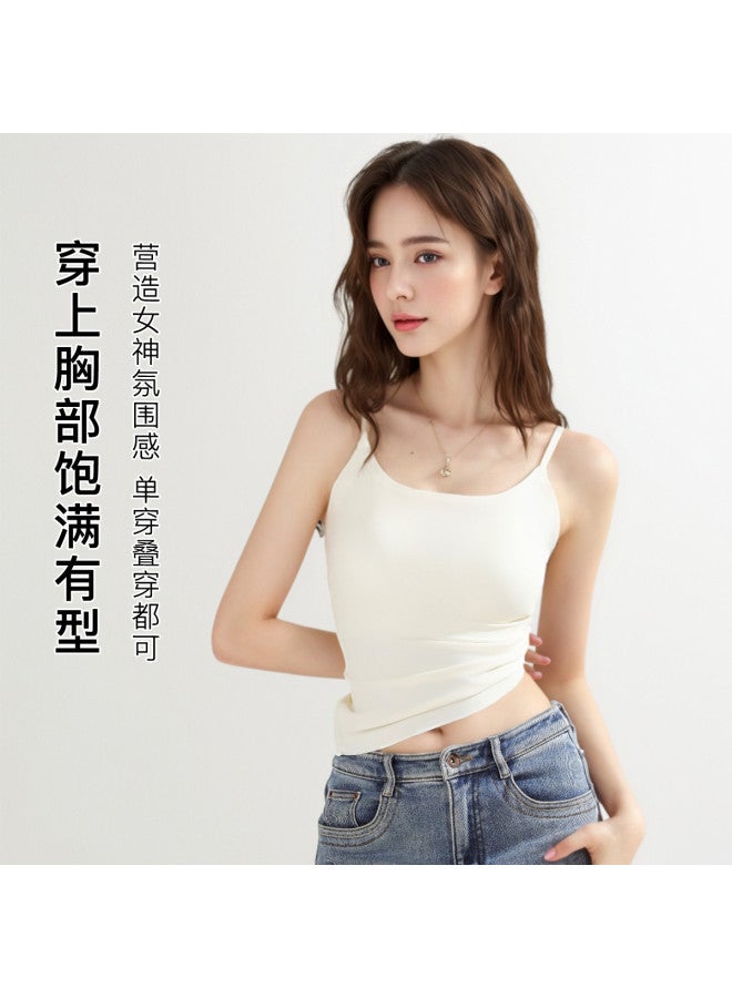 Moonbadi Thin, Breathable Bralette With Built-In Padded Inserts, Strappy Camisole For Women, No Gap Design - Image 3