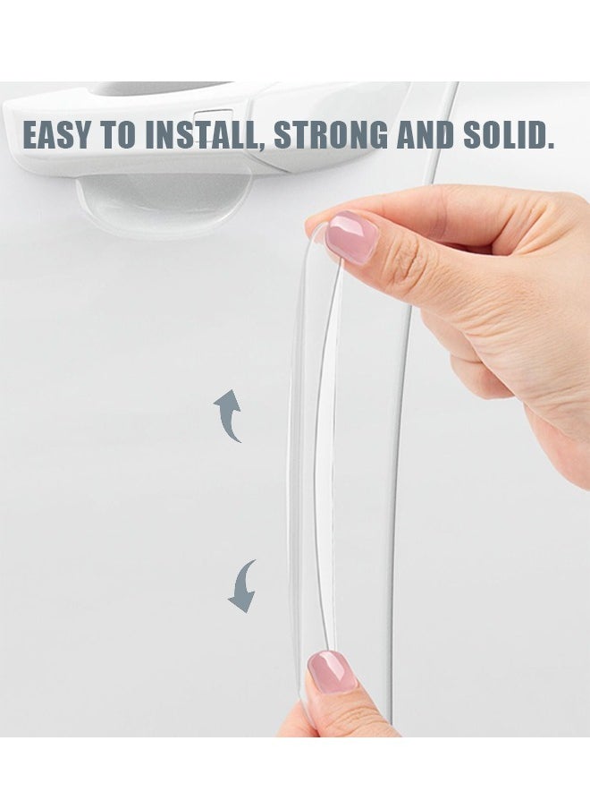 Generic 4 Pcs Car Bumper Guard Protector Sticker, Car Front Rear Bumper Protector Strip, Universal Anti Scratch Bumper Protector Long Rubber Corner Guard Anti Collision Strip (Clear)  - Image 3