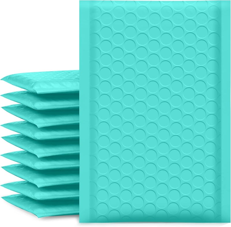 UCGOU Bubble Mailers 4x8 Inch Teal 100 Pack Poly Padded Envelopes Small Business Mailing Packages Opaque Self Seal Boutique Shipping Bags Bubble Mailer - Image 1