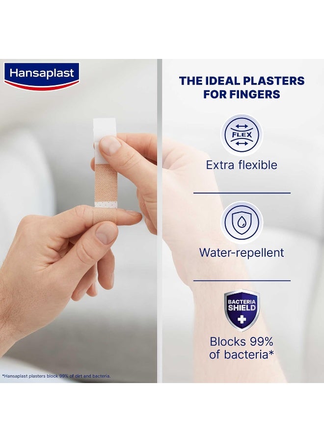 Hansaplast Elastic Finger Strips, Extra Long for Extra Hold, Flexible and Water-Repellent Non-Stick Elastic Plasters with Strong Adhesion, Breathable and Usable on Everyday Wounds, 16 Strips - Image 2