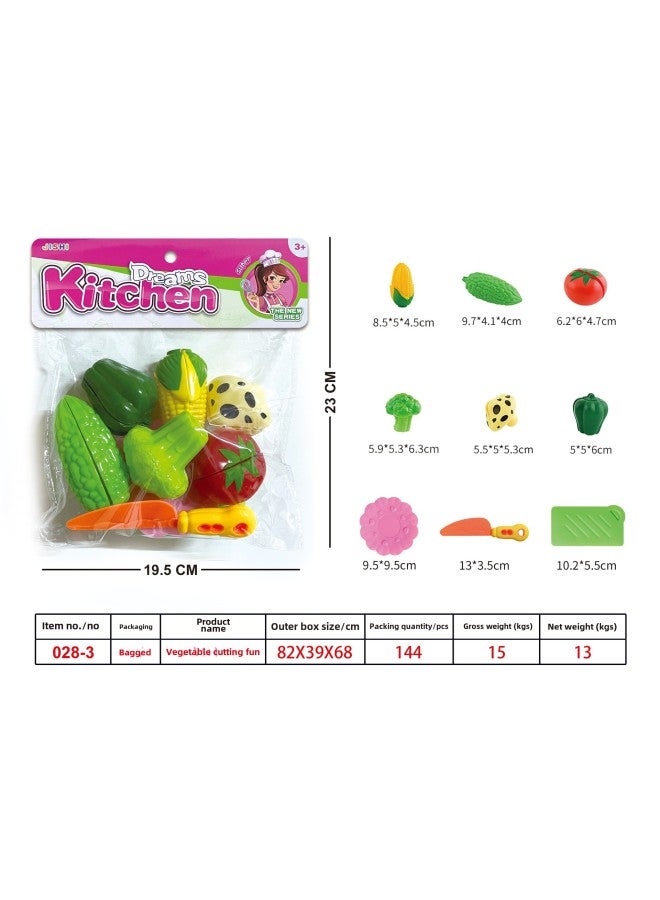 Children's Play-house Boys And Girls Simulation Toys Cut Fruits And Vegetables Pizza Cut And Play And Watch Suit-Color:[Chack Random] 028-3  - Image 1