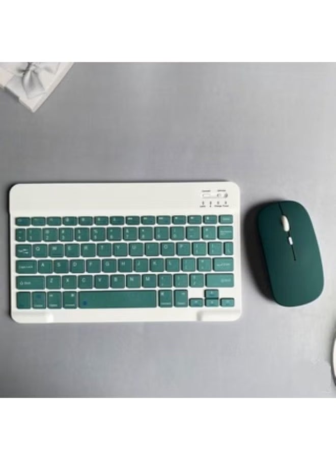 SHOPI Bluetooth Keyboard and Mouse Combo Ultra-Slim Portable Compact Wireless Mouse Keyboard Set for IOS Android Windows Tablet Phone iPhone iPad Pro Air Mini (Dark Green) 