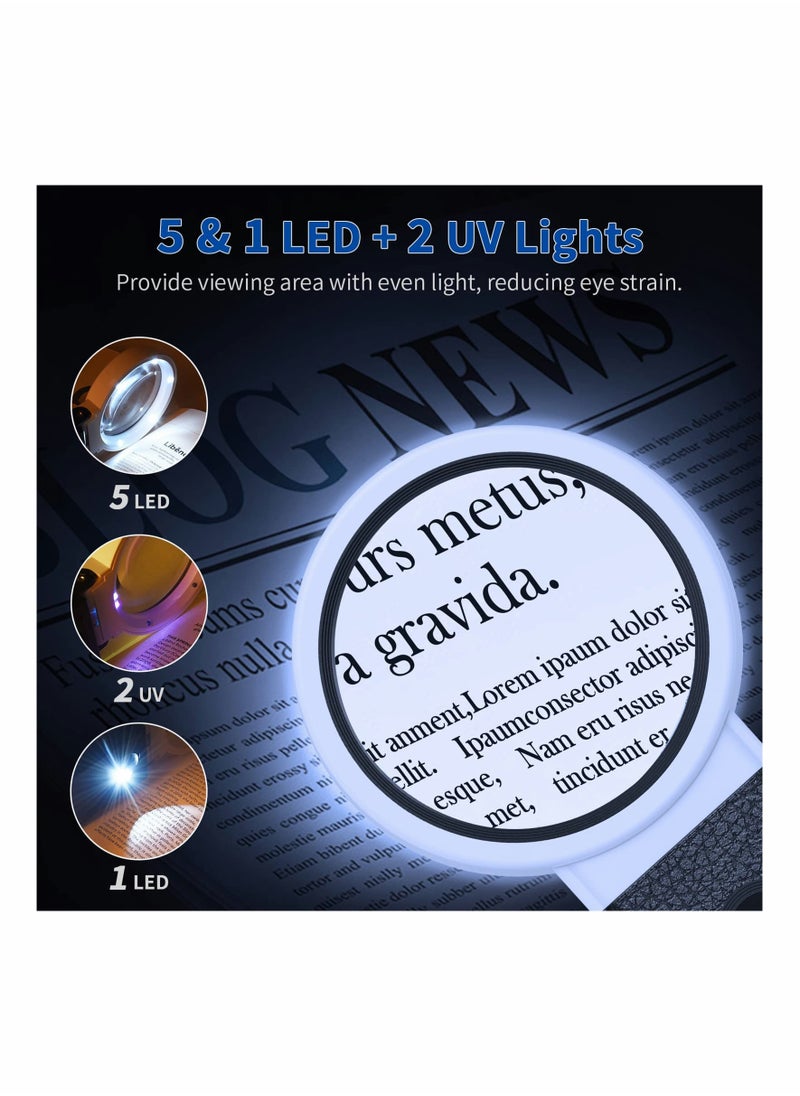 KASTWAVE - Magnifying Glass Magnifier with Light - USB Power Standing 25X 8X Magnifying Tools - Handheld LED Illuminated Magnifier for Macular Degeneration Seniors Read Inspection Coins Jewelry Exploring - Image 1