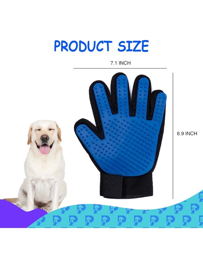 Dog Bath Gloves - Silicone Hair Removal Gloves for Dogs, Cats - Pet Grooming Mittens for Shedding, Bathing,Massaging. Flexible, Comfortable Adjustable Strap. for All Hair Types (Blue) - Image 5