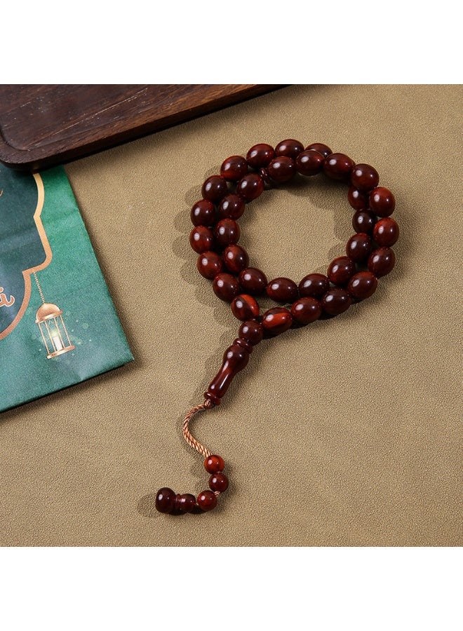 NIBEMINENT 33 Muslim Prayer Beads Reddish-brown/13mm