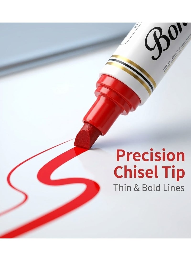 5 Pcs - Whiteboard Markers, Dry Erase Markers, Chisel Tip, Low Odor Assorted Colors, Easy Erase Bold Color White Board Marker Set for Kids, Office, Classroom, School, Teaching - Image 2