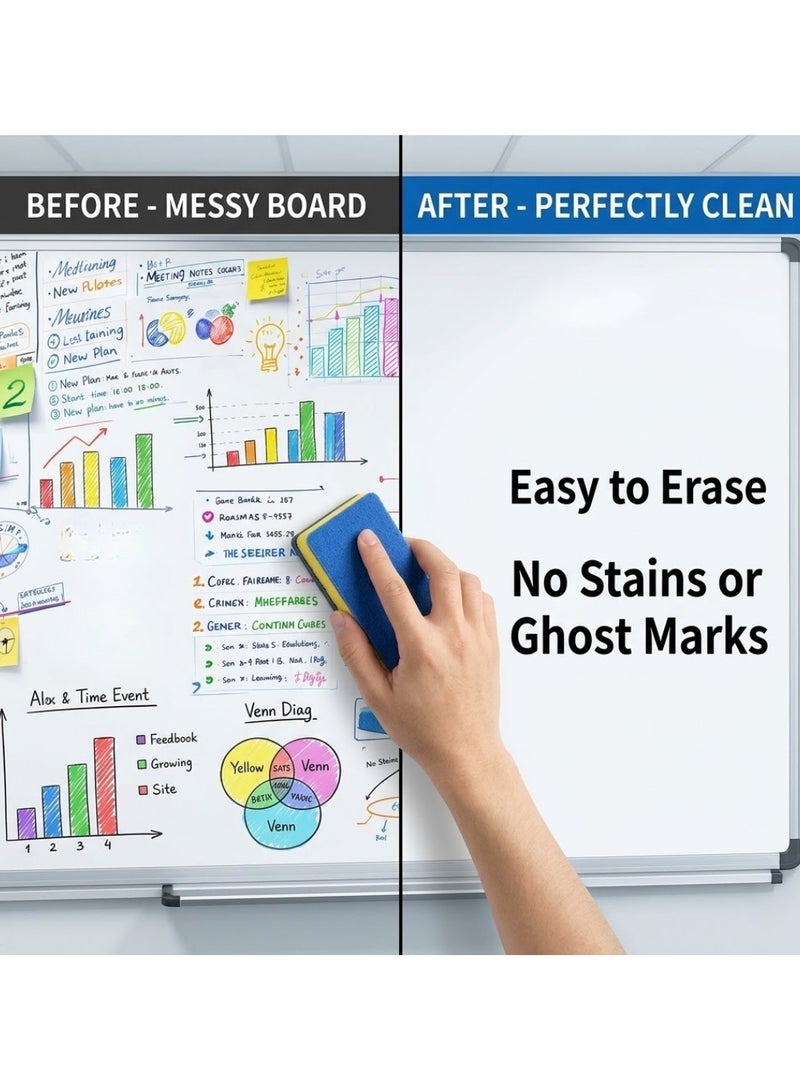 5 Pcs - Whiteboard Markers, Dry Erase Markers, Chisel Tip, Low Odor Assorted Colors, Easy Erase Bold Color White Board Marker Set for Kids, Office, Classroom, School, Teaching - Image 3