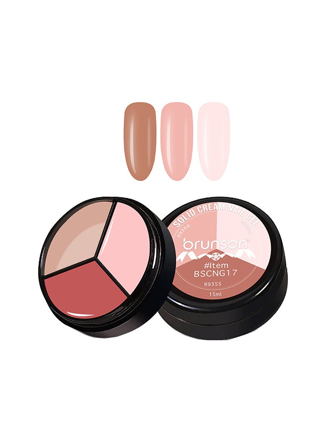 brunson Solid Cream Gel Nail Polish - 3 in 1 Pudding, High Pigmented Mud Nail Art Paint, Suit For Professional Nail Salon, Nail Starter 15 ml, BSCNG17
