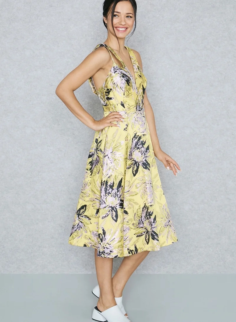 TOPSHOP Floral Print Prom Dress