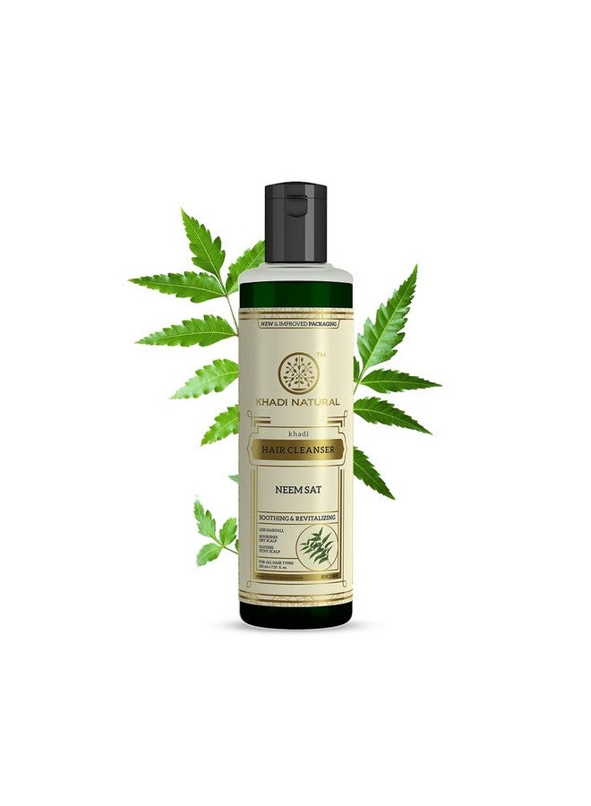 Khadi Natural Neem Sat Hair Shampoo For Thick & Strong Hair | Natural Hair Cleanser For Healthy Hair |Paraben & Sulphate-Free |Suitable For All Hair Types, 210Ml - Image 1