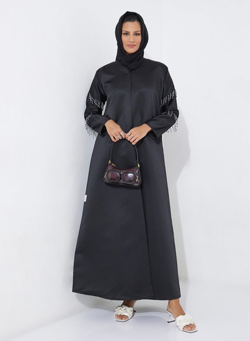 روزيت عباية عباية سوداء بأكمام طويلة - Image 4