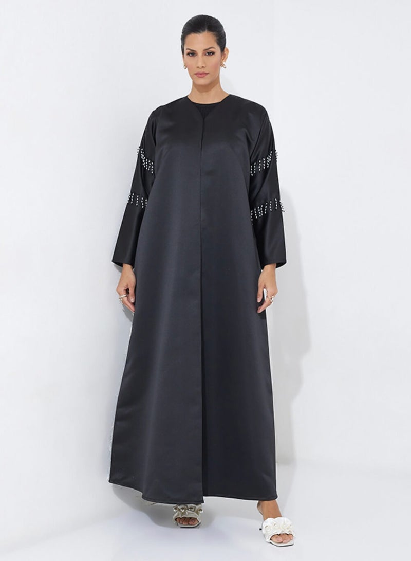 روزيت عباية عباية سوداء بأكمام طويلة - Image 1