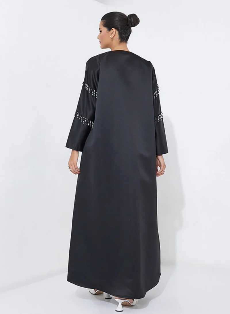 Rosette Abaya Weaving Pearl Abaya