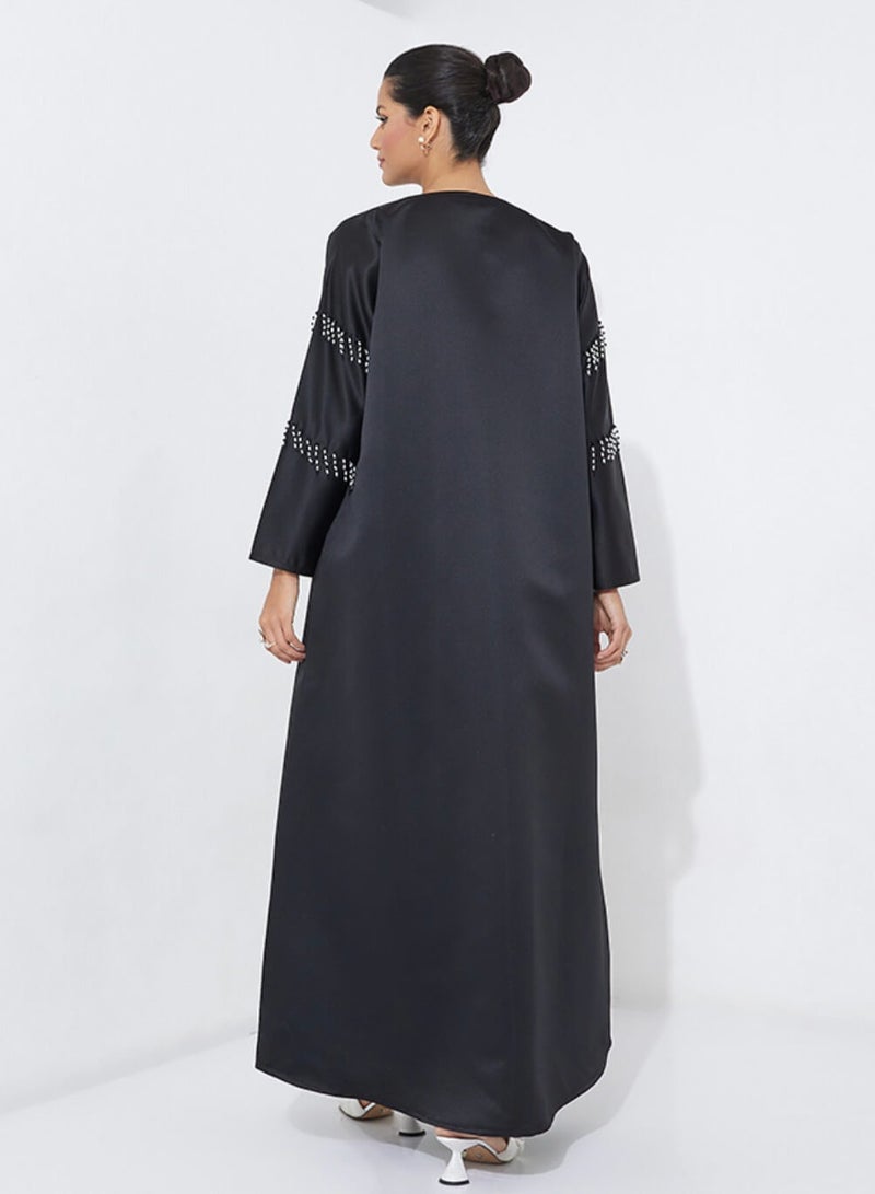 روزيت عباية عباية سوداء بأكمام طويلة - Image 3