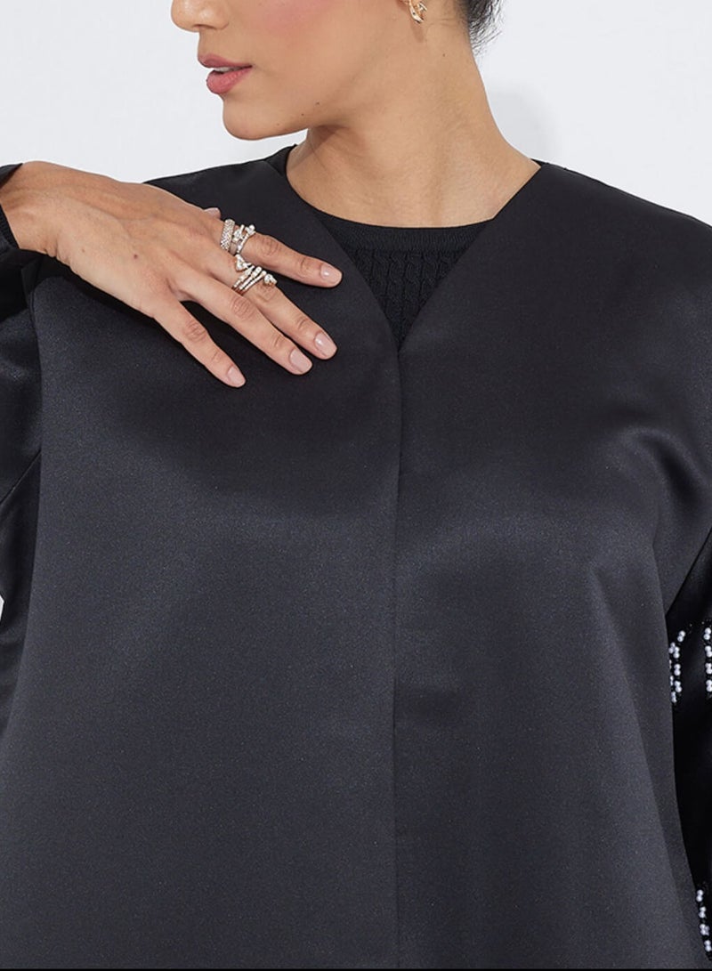 روزيت عباية عباية سوداء بأكمام طويلة - Image 2