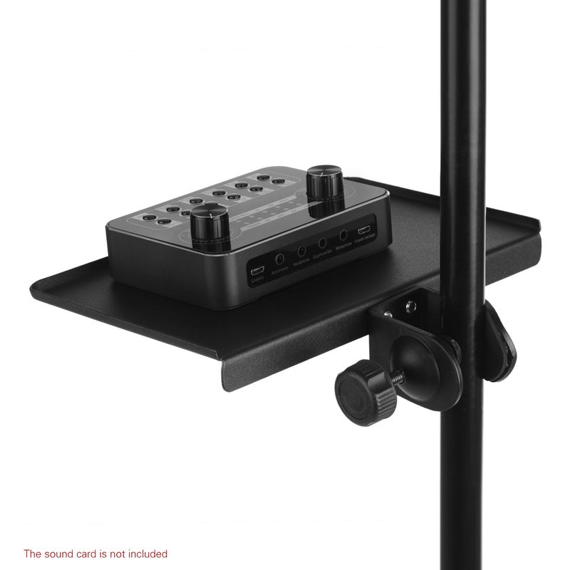 Universal Microphone Stand Clamp-on Tray Metal Material with Mounting Clamp - Image 3
