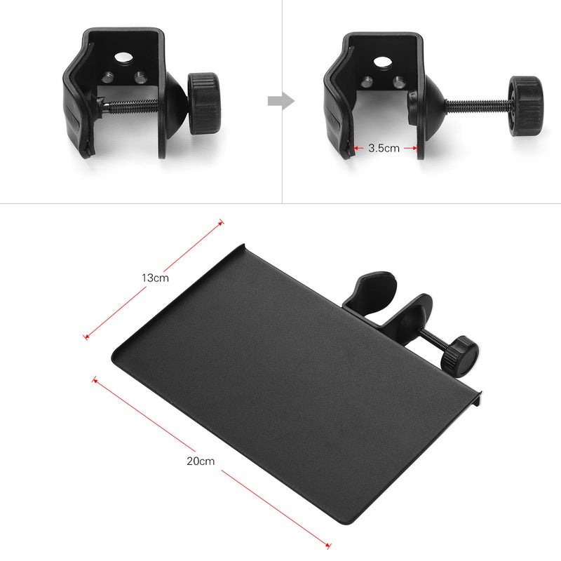 Universal Microphone Stand Clamp-on Tray Metal Material with Mounting Clamp - Image 5