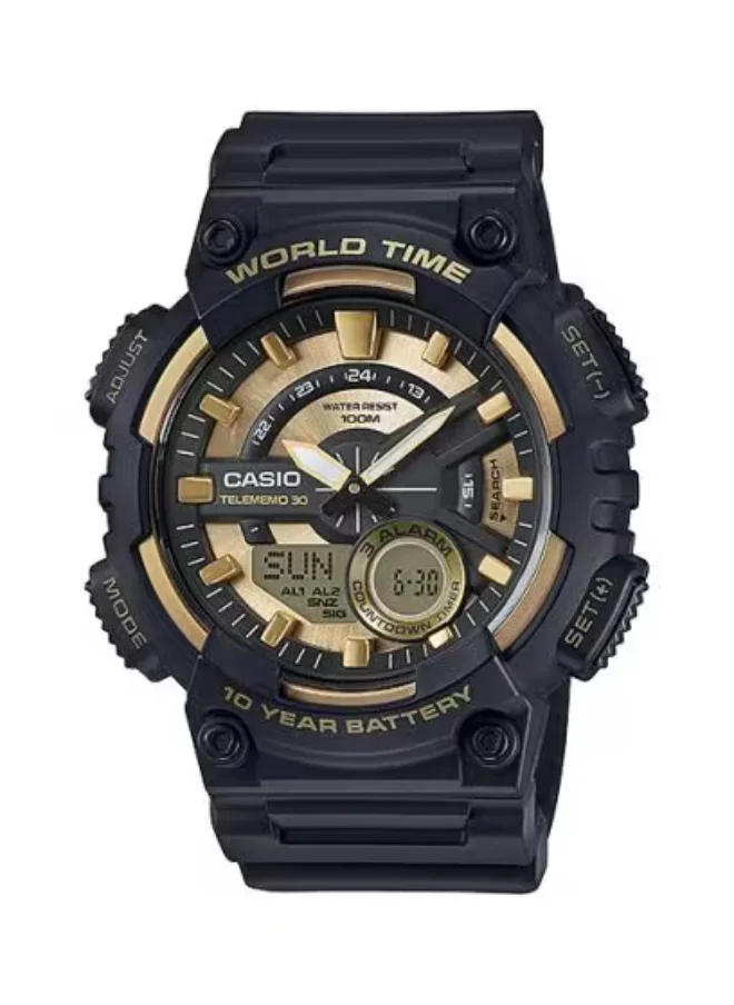CASIO Men's Analog Digital Display Watch With Black Resin Strap - AEQ-110BW-9AVDF