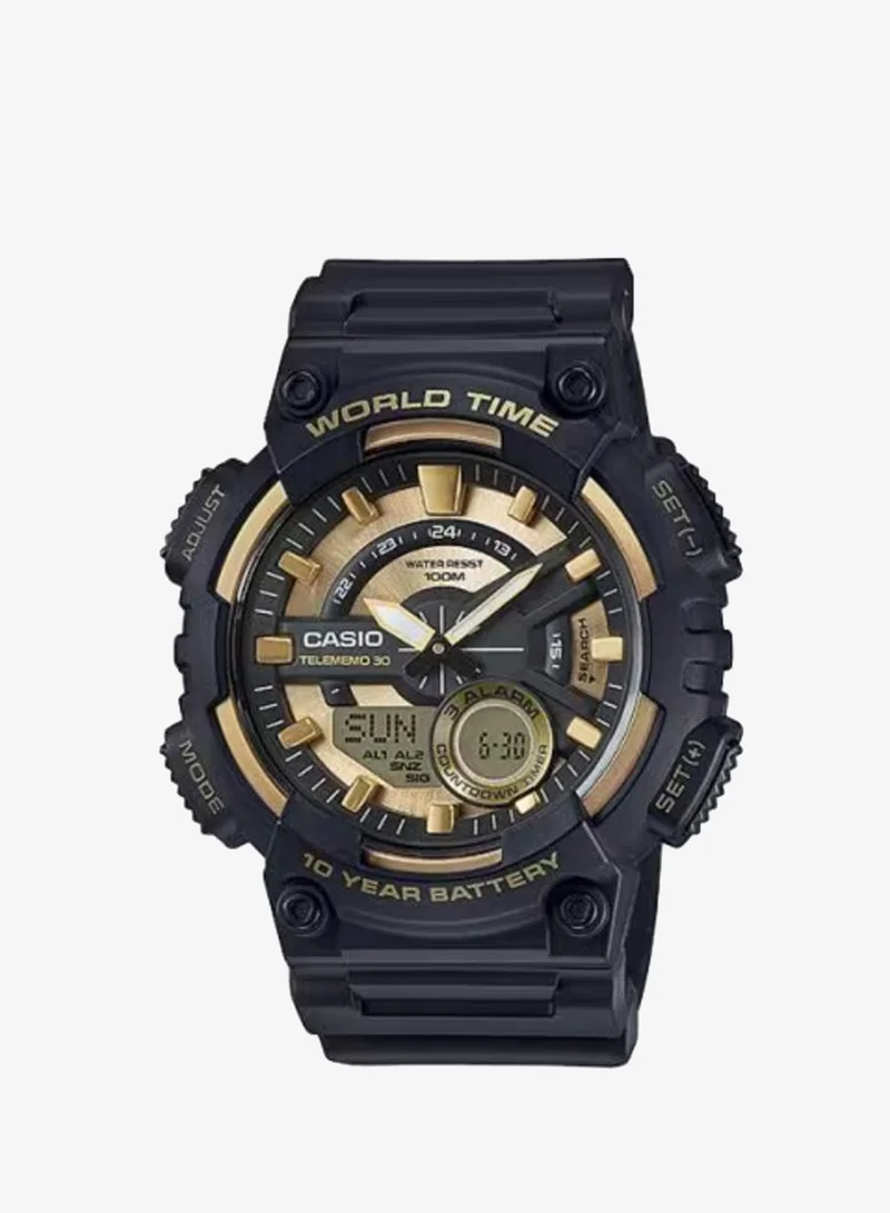 CASIO Men's Analog Digital Display Watch With Black Resin Strap - AEQ-110BW-9AVDF