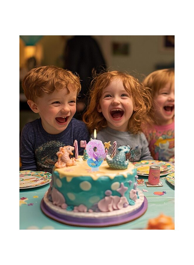 Mermaid Theme Birthday Candles, Number Girls Glitter Birthday Party Supplies, Anniversary Party Decorations (Mermaid Theme, Number 9) - Image 5