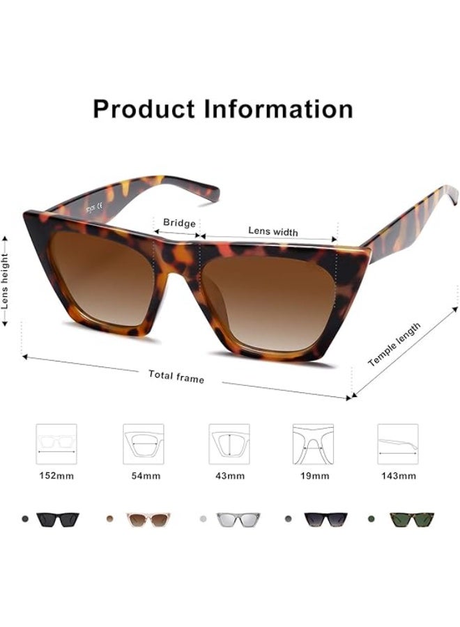 HDCRAFTER Oversized Square Cateye Polarized Sunglasses for Women Men Big Trendy Sunnies - Image 4