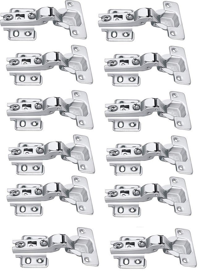 Met Craft Steel Auto Close (Non Soft Close) Slide On Concealed Hinges for Half Overlay Door Pack of 6 Pair (8 Degree Crank,Silver) - Image 1