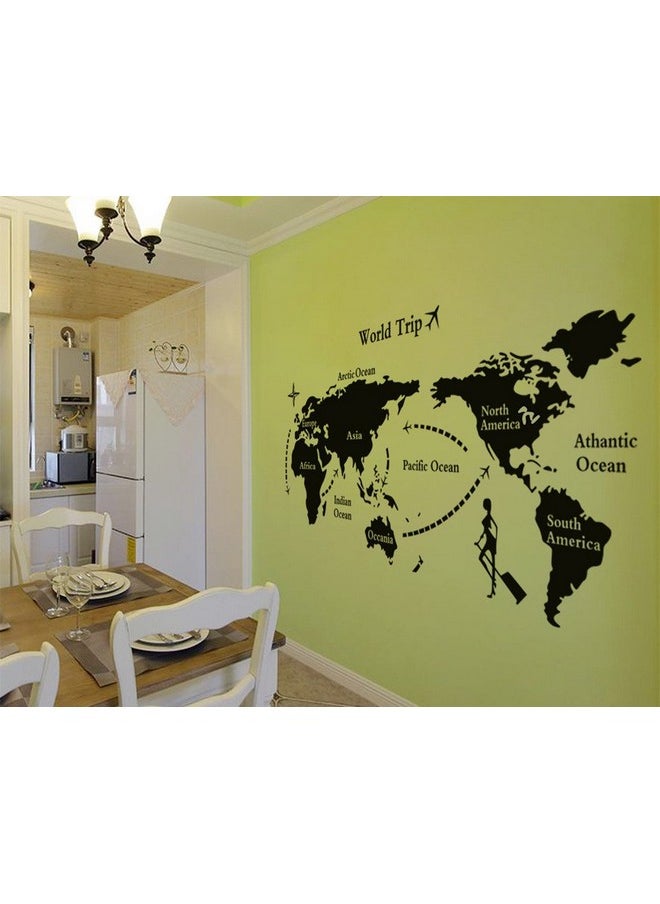 Decals Design Decals Design 'World Map' Wall Sticker (PVC Vinyl, 90 cm x 60 cm, Black)  - Image 3