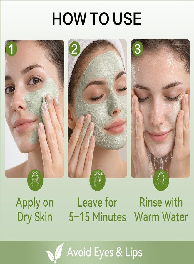 Nexkayee Green Tea Face Mask, Volcanic Mud Formula for Oil Control and Pore Care, All-Natural Clay Mask for Face Home Skincare - Image 4