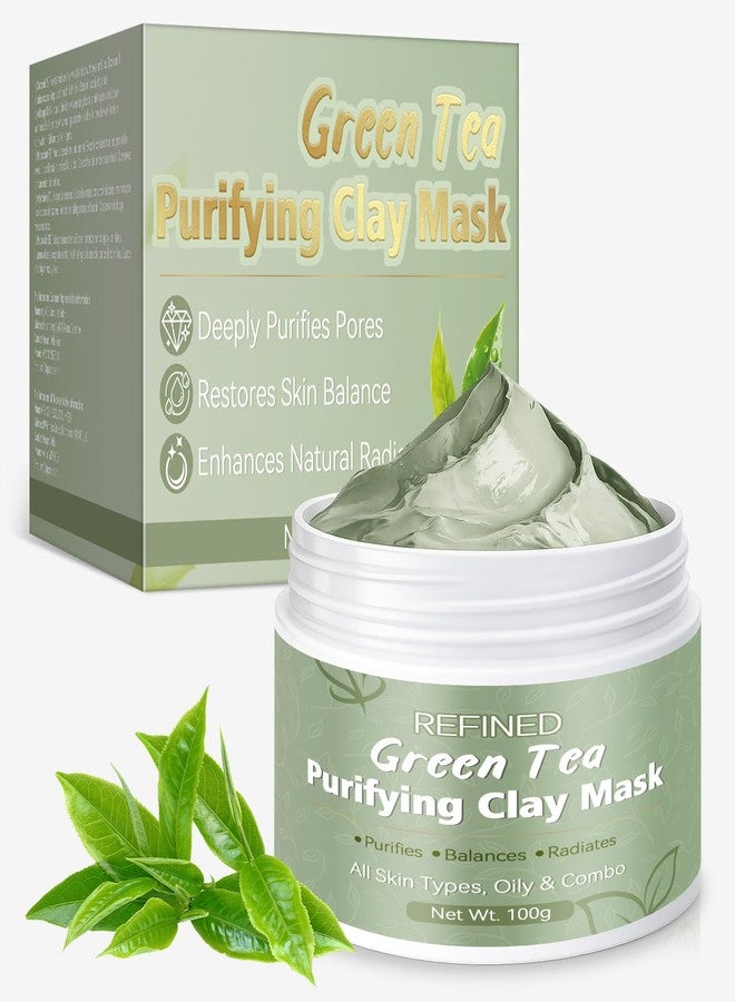 Nexkayee Green Tea Face Mask, Volcanic Mud Formula for Oil Control and Pore Care, All-Natural Clay Mask for Face Home Skincare - Image 1